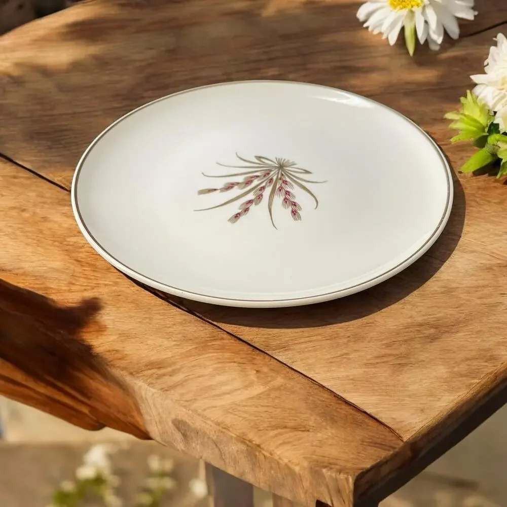 Vtg. Rare Universal Ballerina Gold Wheat Salad Plate Union Made USA 50s Bow Mod